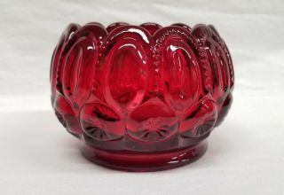 Lg Wright Glass Moon And Star Ruby Red Rose Bowl