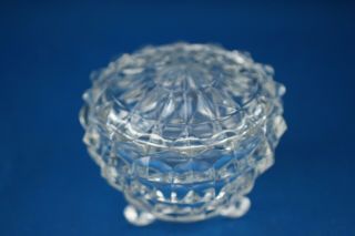 Vintage Clear Fostoria American Footed Covered Candy Dish/sugar Bowl