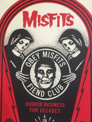 Shepard Fairey OBEY Giant Misfits Fiend Club,  Signed/ Fiend,  W/Andre 2018 Rare 2