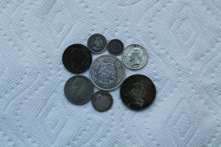 South America Silver Coins,  7 Total,  1 Non - Silver 1882 - 1961 (bra,  Chi,  Ven,  Ecu,  Uru)