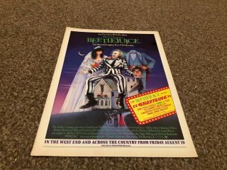 (bebk30) Advert/poster 11x8 " Michael Keaton Is Beetlejuice Cinema Movie