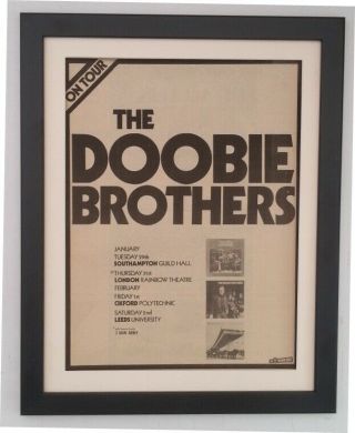 Doobie Brothers Uk Tour 1974 Poster Ad Quality Framed Fast World Ship