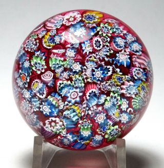 Small Peter Mcdougall (pmcd) Scramble Or End Of Day Millefiori Paperweight