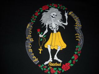 Grateful Dead Co.  Jerry Garcia Guitar Rosebud Concert Black L/s T - Shirt - L - - Nr