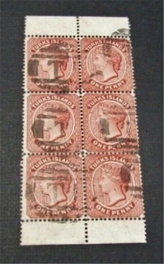 Nystamps British Turks Islands Stamp Sg62.  Sg62c Paid $140 Rare Block