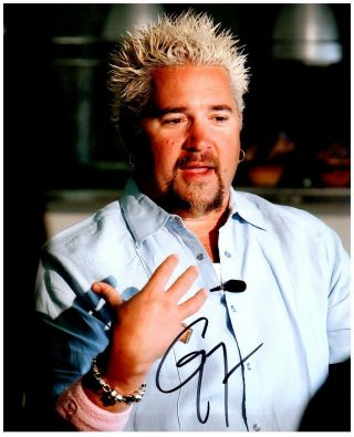 Guy Fieri Signed Autographed Diners Drive - Ins And Dives 8x10 Photo C 