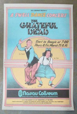 Grateful Dead Nassau Uniondale 1973 Concert Poster Swell Dance 2nd