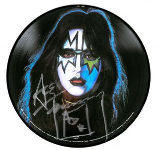 Kiss Ace Frehley Signed Autographed Solo Album Picture Disk Disc Plus Bonus Pick