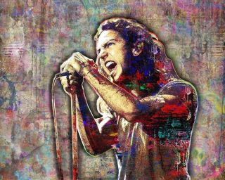 Eric Vedder Of Pearl Jam 8x10in Poster Eddie Vedder Tribute Print