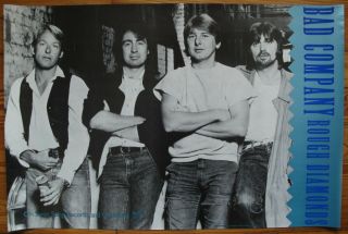1982 Bad Company (paul Rodgers) Rough Diamonds 20” X 30” Swan Song Promo Poster