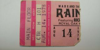 Concert Ticket Stub Mcs & Rainbow At Royal Oak Music Theatre In Michigan 8/14/78