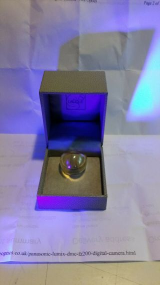 Lalique Glass Ring Engraved R Lalique.  I Think 60/70s Boxed Carbonara