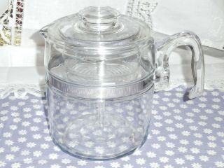 Vintage Pyrex 7759b 9 Cup Glass Flameware Stovetop Coffee Pot & Complete