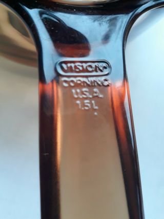 Pyrex Visions 6 - Pc Pans & Lids Corning Amber 2.  5L 1.  5L 1L Set of 3 3