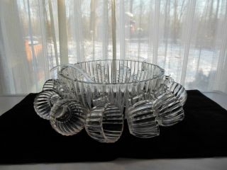 Jeannette Glass Clear National Punch Bowl,  Cups,  Hooks,  & Ladle 26 piece Set 3