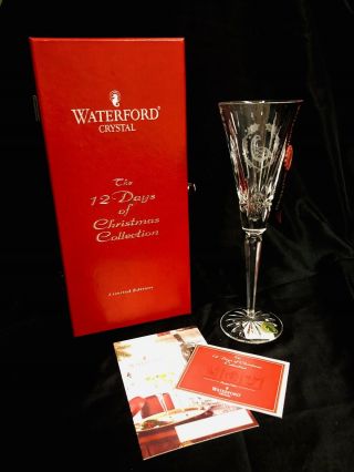 Waterford Crystal Flute Six Geese A - Laying 12 Days Of Christmas Limited Edition