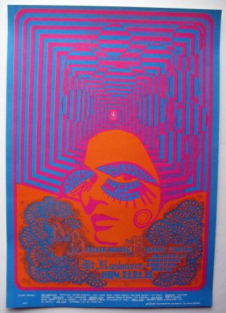 1967 Big Brother Janis Joplin Family Dog Avalon Fillmore Concert Poster Fd 93 - 1