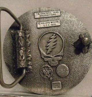 Grateful Dead Belt Buckle Kelly & Mouse 1978 Made in USA 2