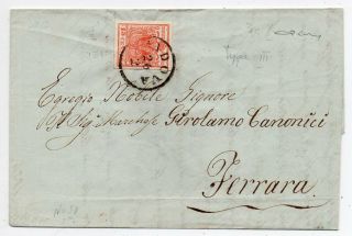 1853 Italy Lombardy - Venetia Cover,  Luxurious 15c Stamp,  Padova Cancel
