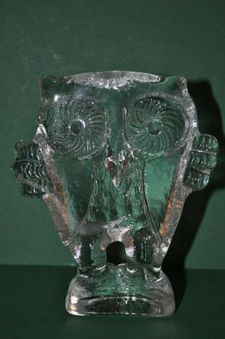 Vintage Kosta Boda Glass Owl Zoo Series Animal Figurine Paperweight
