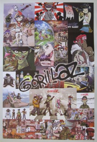 Gorillaz " Group Collage " Poster From Asia - Alt Rock,  Pop,  Electronica,  Hip Hop Music