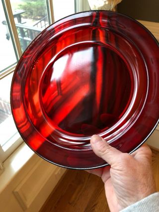 Vtg Arcoroc France 8 Royal Ruby Red 9 1/2” Dinner Plates Pattern Retired 2