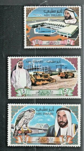 Abu Dhabi Scott 49 - 51 Set Of 3 Mnh 1969