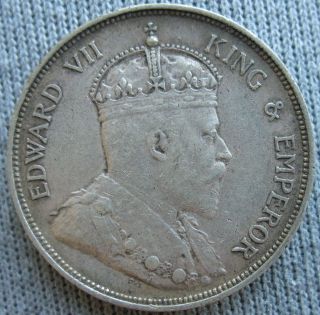 1907 - H Straits Settlements Silver 50 Cents