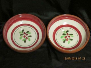 2 Hard To Find Vintage Stangl Pottery Cranberry Pattern 8 " Serving Bowls