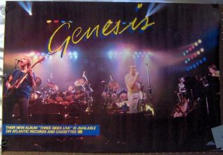 Genesis Peter Gabriel Phil Collins Promo Poster ©1982