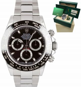 Full Set Rolex Daytona Cosmograph 116500 Ln Black Stainless Chronograph Watch