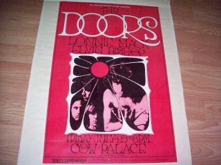 The Doors " Cow Palace " Concert Poster 1969 Jim Morrison