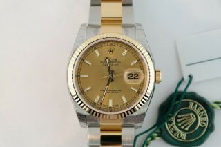 Men ' s Rolex Datejust 116233 Champagne Dial Two - Tone Oyster Band Year 2018 3