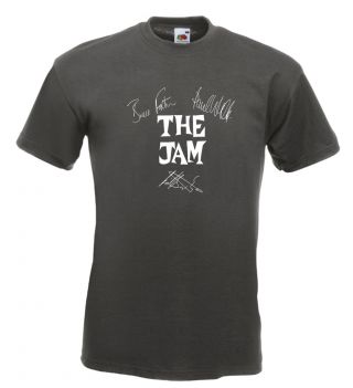 The Jam Autograph T Shirt Paul Weller Rick Buckler Bruce Foxton Mod