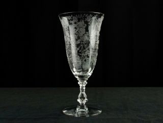 Cambridge Rose Point Low Goblet 3121,  Elegant Etched Glass 10oz Footed Tumbler