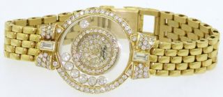 Chopard Happy Diamonds 18K gold 2CTW floating diamond ladies watch w/ribbon lugs 2