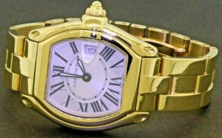 Cartier Roadster 2676 18k Gold Elegant High Fashion Quartz Ladies Watch W/ Date