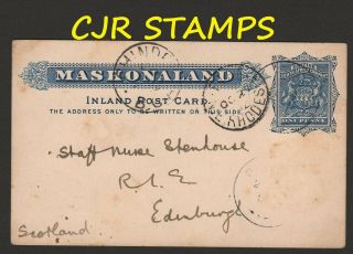 British Central Africa 1902 Post Card - Kawimbe To Scotland (fife & Chinde)