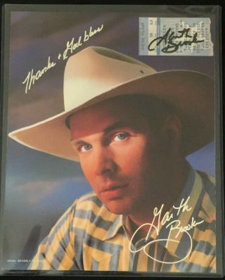 Garth Brooks Band Signed Autograph Ticket With Souvenir Photo