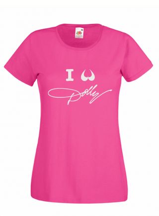 Dolly Parton T Shirt I Love Dolly Heart Blue Smoke Glastonbury Ladies And Mens