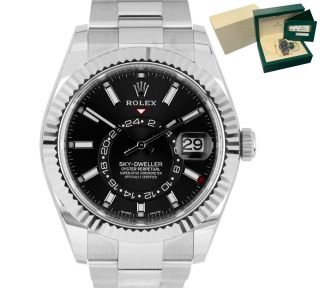 November 2019 Rolex Sky - Dweller Stainless White Gold Black 42mm Watch 326934