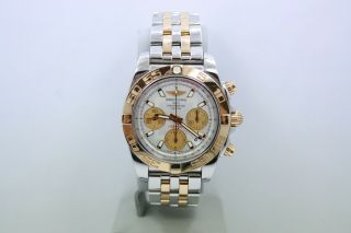 BREITLING CHRONOMAT 41MM TWO TONE 18K ROSE GOLD & STAINLESS STEEL WATCH CB0140 2