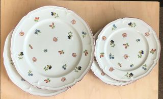 Villeroy & Boch 2 Petite Fleur 10 - 1/2 " Dinner Plates & Two 8 - 1/4 " Salad Plates