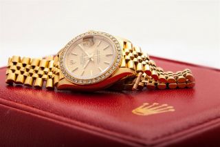 RARE $25,  000 FACTORY Diamond Bezel Rolex Ladies President 18k Gold Watch WTY 3