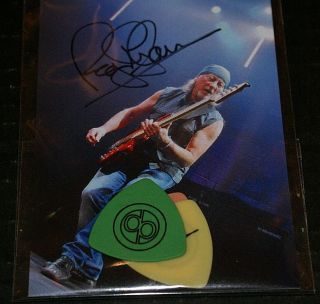 Roger Glover Deep Purple Signature 2017 Tour 3 Guitar Picks & Autograph Picture 2