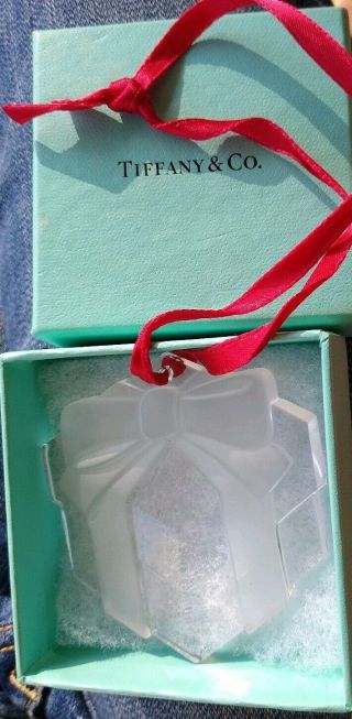 Tiffany & Co.  Vintage Crystal Present Ornament