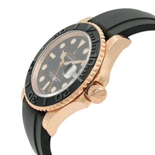 Rolex Yacht - Master Matt Black Dial Everose Gold Rubber Automatic Watch 116655 3