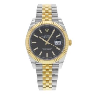 Rolex Datejust 41 Steel 18k Yellow Gold Black Dial Automatic Mens Watch 126333