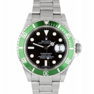 2005 Unpolished Rolex Submariner Kermit Green 50th Anniversary 16610 Lv Watch