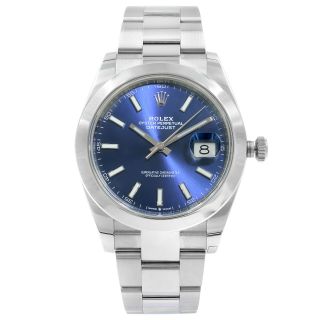 Rolex Datejust 41 Sunray Blue Index Dial Steel Automatic Mens Watch 126300blio